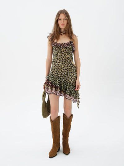 Ruffled Polka Dots Mini Dress