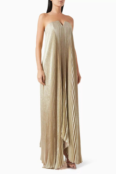 Orange Flower Sweetheart Maxi Dress