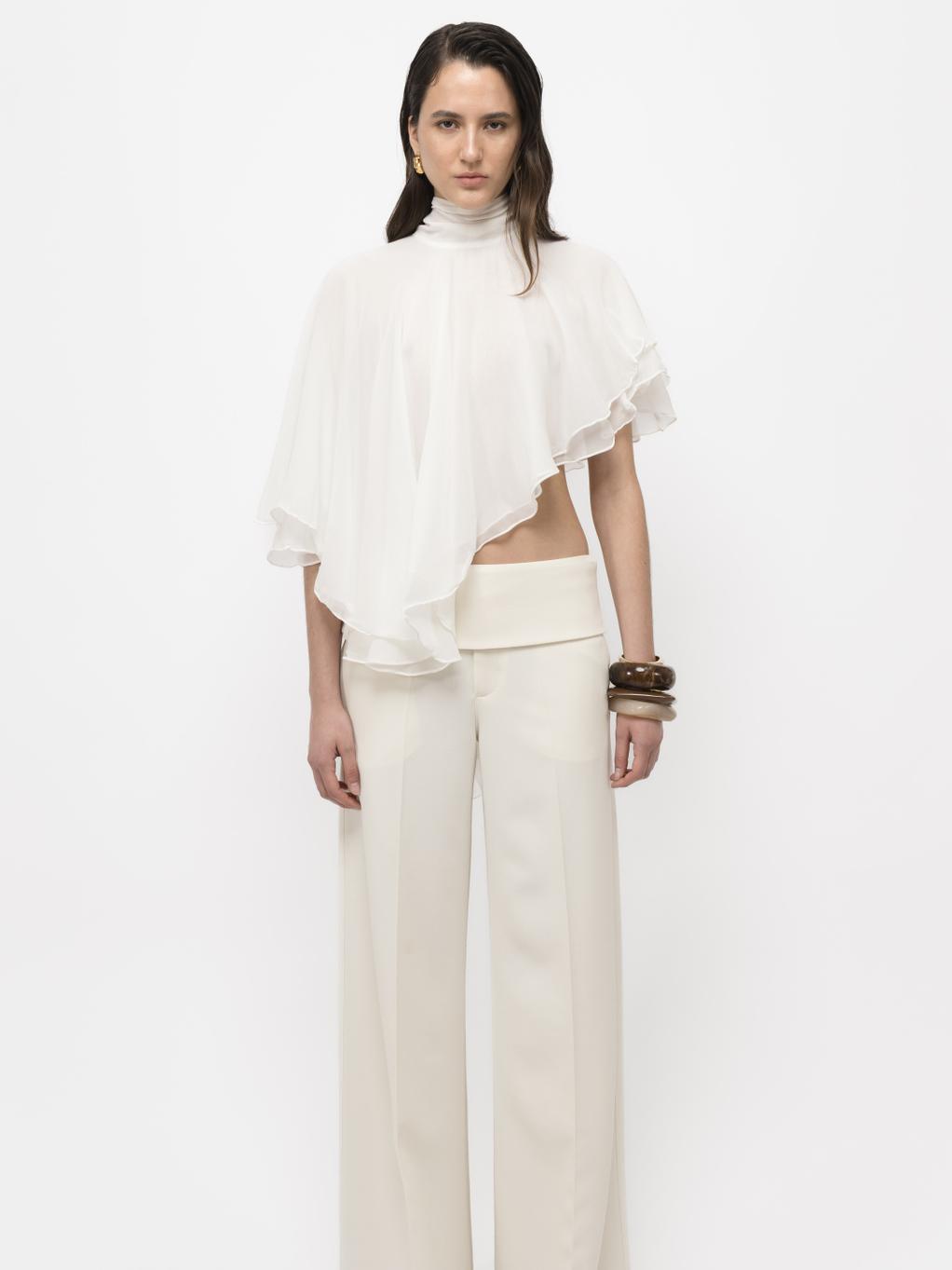 Flowy Chiffon Cape Top