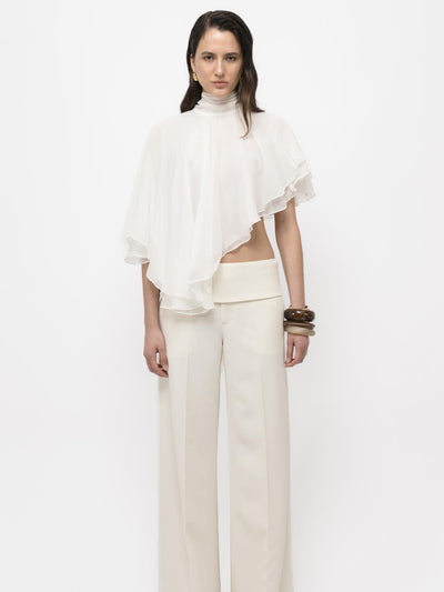 Flowy Chiffon Cape Top