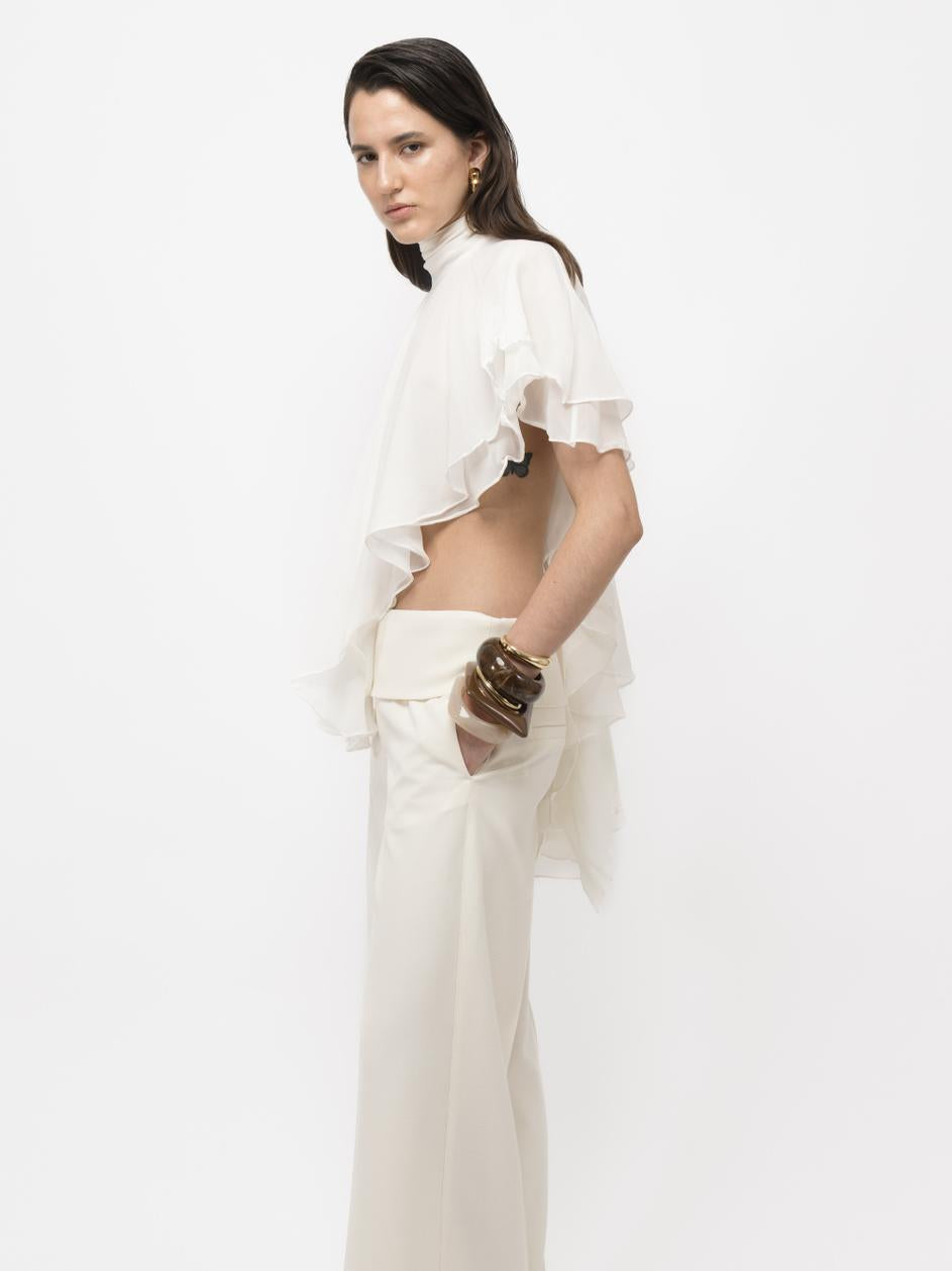 Flowy Chiffon Cape Top