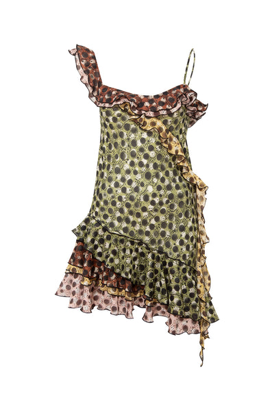 Ruffled Polka Dots Mini Dress