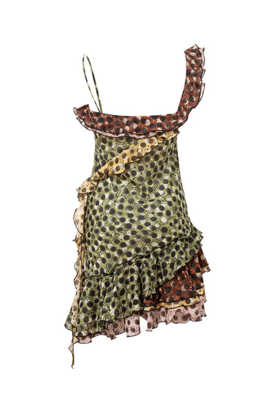 Ruffled Polka Dots Mini Dress