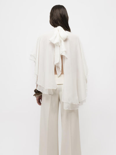 Flowy Chiffon Cape Top
