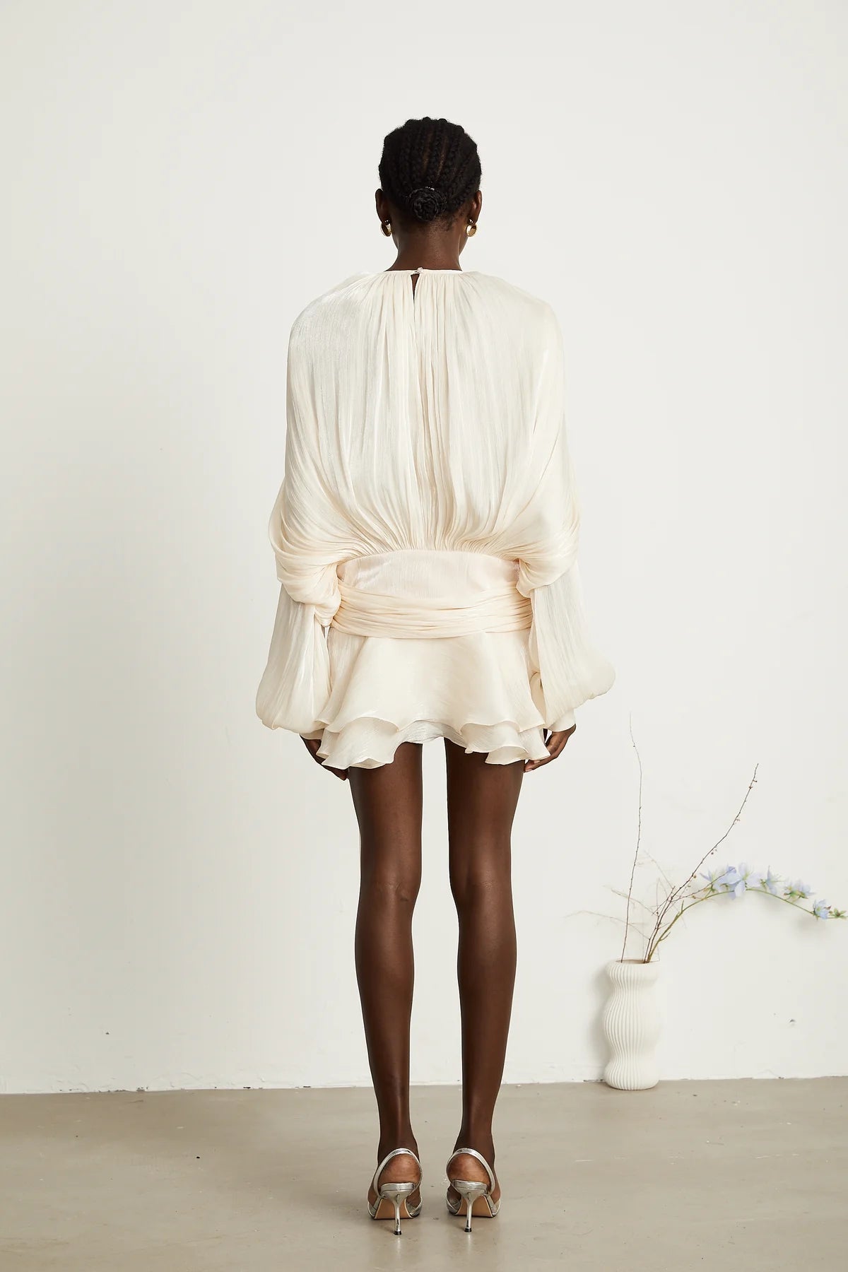 EUGÉNIE FULLY-PLEATED RUFFLED MINI DRESS