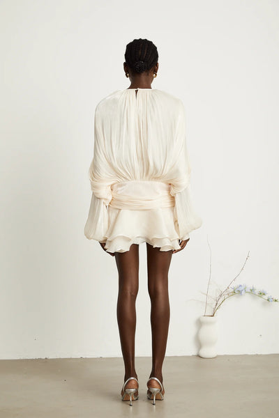 EUGÉNIE FULLY-PLEATED RUFFLED MINI DRESS