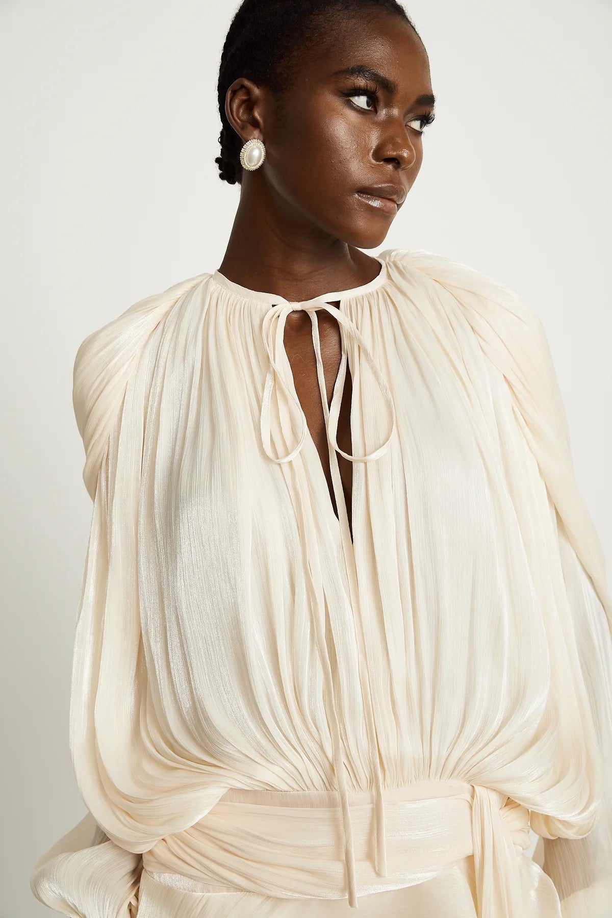 EUGÉNIE FULLY-PLEATED RUFFLED MINI DRESS