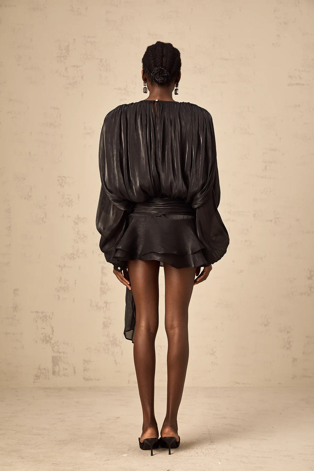 EUGÉNIE FULLY-PLEATED RUFFLED MINI DRESS