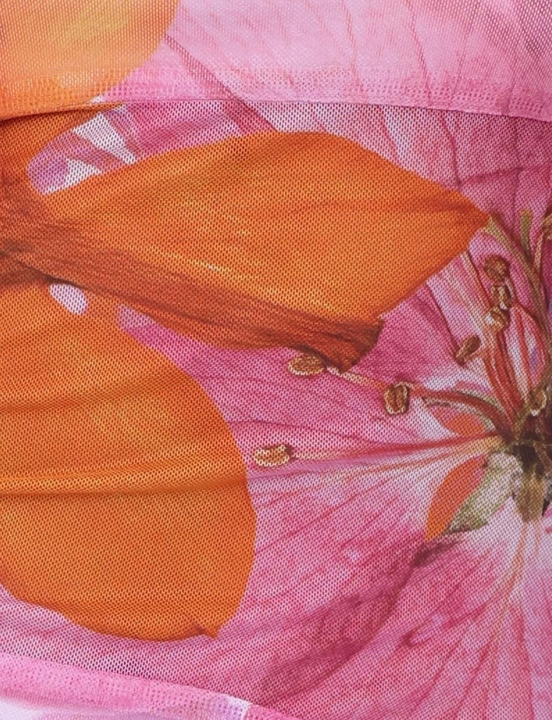 Morgan Dress Pink By Poppy Summer - fabric print macro close up