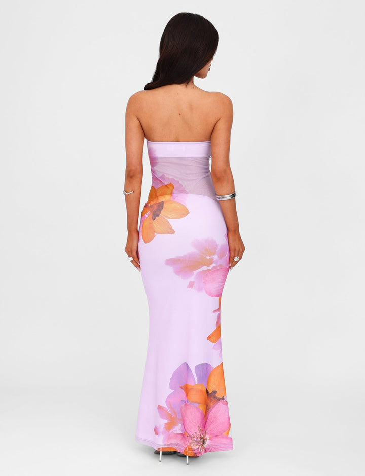 Morgan Dress Pink By Poppy Summer - back view white background