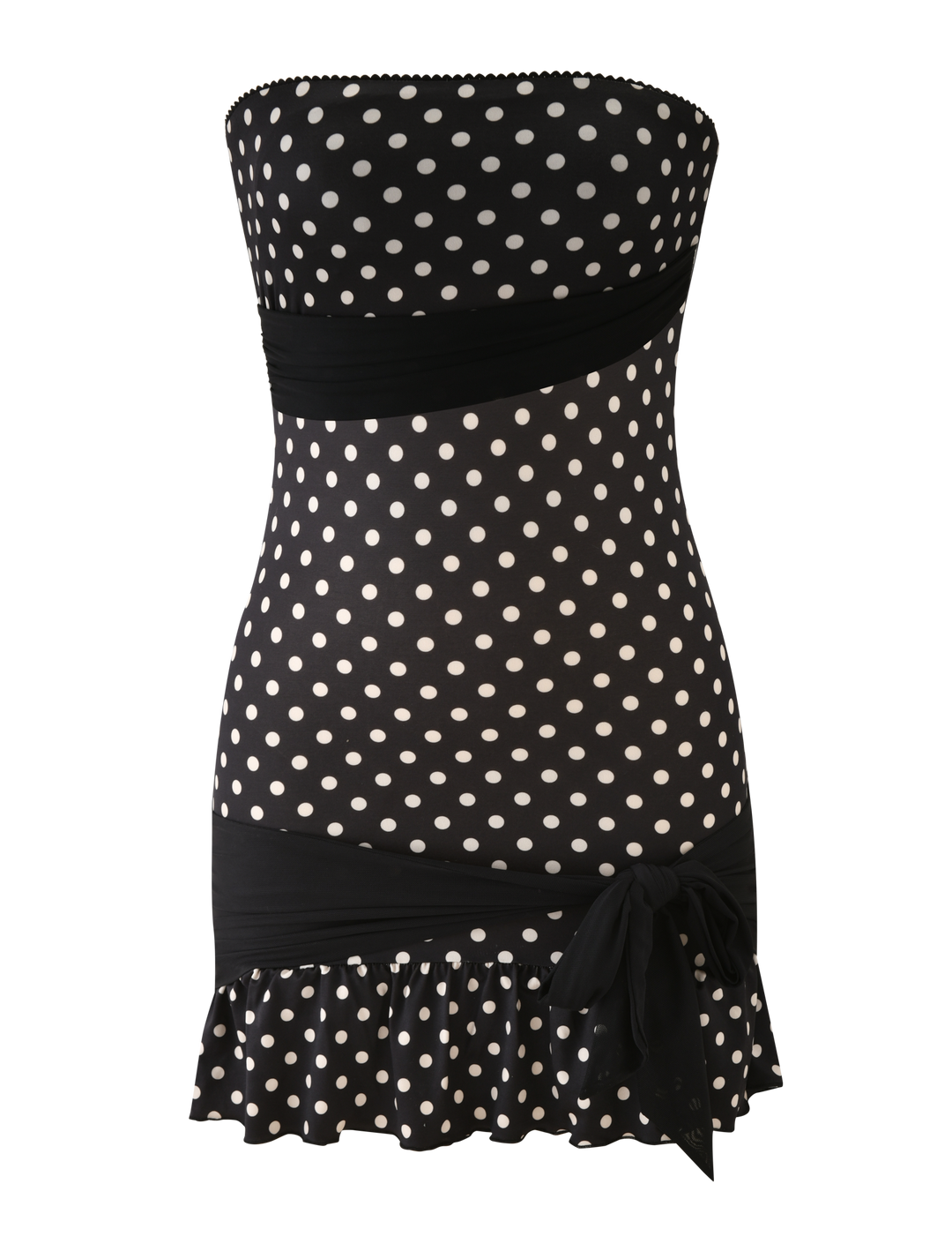Tove Mini Dress Black Polka Dot - flat lay front