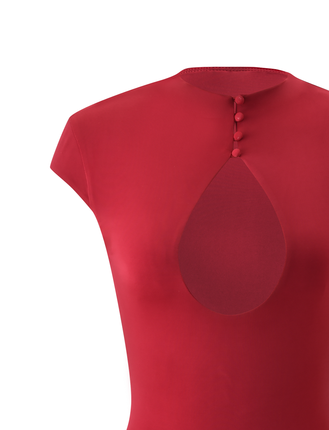 MILLS MINI DRESS - RED - neckline detail