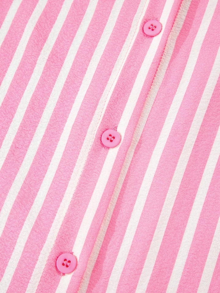Stripe Buttoned 2 Piece Pajama