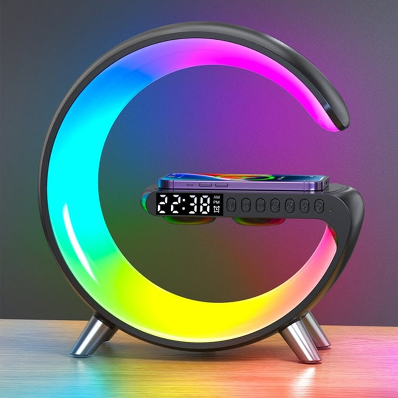 Multifunctionele RGB-nachtlampjewekker, luidspreker en oplaadstation