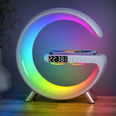 Multifunctionele RGB-nachtlampjewekker, luidspreker en oplaadstation