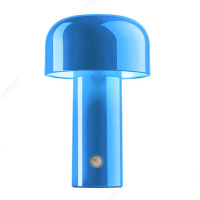Small wireless mushroom-shaped bedside lamp.
