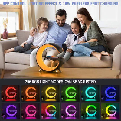 Multifunctionele RGB-nachtlampjewekker, luidspreker en oplaadstation