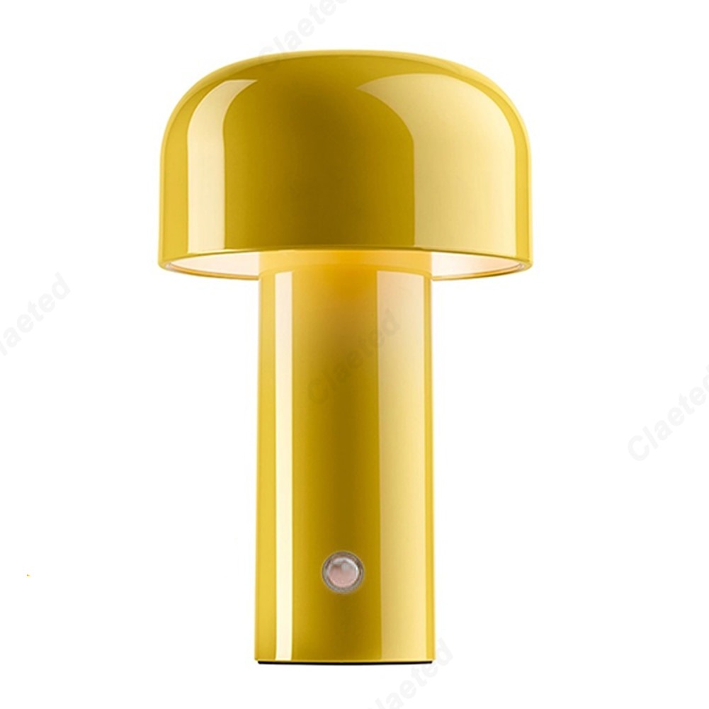 Small wireless mushroom-shaped bedside lamp.