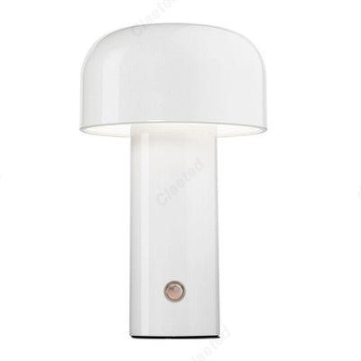 Small wireless mushroom-shaped bedside lamp.