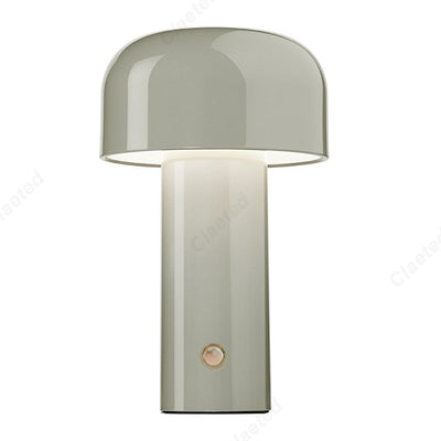 Small wireless mushroom-shaped bedside lamp.