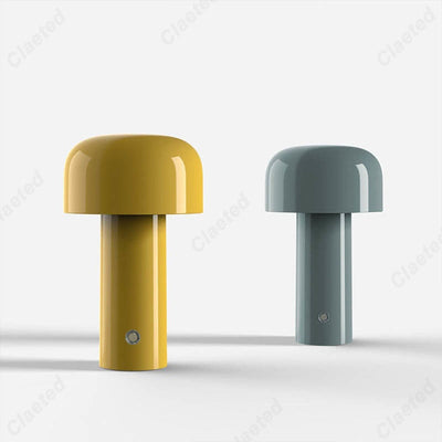 Small wireless mushroom-shaped bedside lamp.