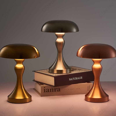 Small wireless mushroom-shaped bedside lamp